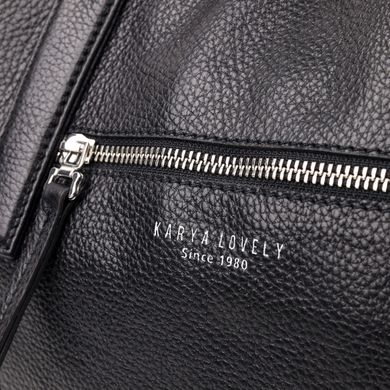 Вместительная женская сумка с ручками KARYA 20865 кожаная Черный