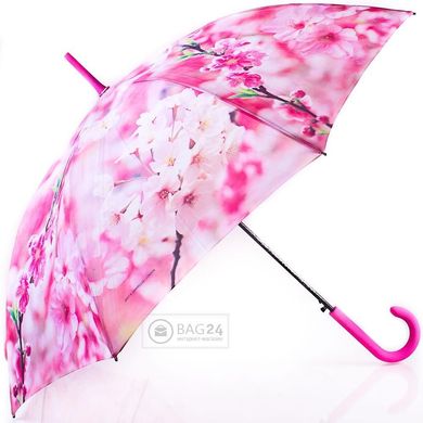 Женский зонт трость с красочным куполом ZEST Z21625-17, Розовый