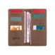 Дизайнерский бумажник на 14 карт с натуральной кожи оливкового цвета с художественным тиснением "Let's Go Travel"