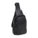 Мужской кожаный рюкзак через плечо Borsa Leather k1338-black, натуральная кожа, черный цвет, 4 кармана