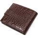 Фактурний чоловічий горизонтальний гаманець із натуральної шкіри з тисненням під крокодила BOND 22009 Коричневий