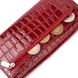 Лакированный женский горизонтальный кошелек из натуральной кожи с тиснением под крокодила KARYA 21165 Красный