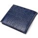 Стильний гаманець для чоловіків у два складення з натуральної шкіри з тисненням під крокодила CANPELLINI 21580 Синій