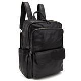 Чоловічий шкіряний рюкзак чорний Tiding Bag 2086A Чорний