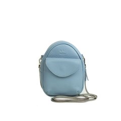 Натуральна шкіряна жіноча міні-сумка Kroha блакитний флотар Blanknote TW-Kroha-blue-flo