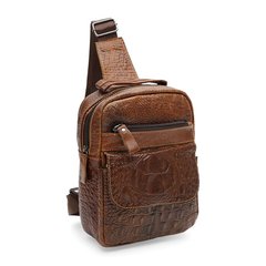Мужской кожаный рюкзак - сумка через плечо Keizer K13609br-brown