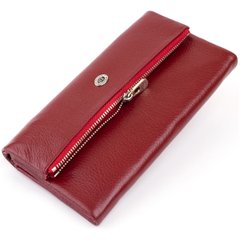Клатч конверт с карманом для мобильного кожаный женский ST Leather 19273 Бордовый