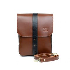 Чоловіча шкіряна сумка Mini Bag коричнево-чорна Blanknote TW-Mini-bag-m-kon-black-ksr