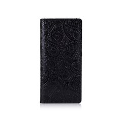 Оригінальний гаманець з глянцевої натуральної шкіри чорного кольору на 14 карт, колекція "Buta Art"