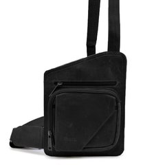 Шкіряний слінг рюкзак на одне плече TARWA RA-232-3md Чорний