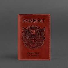 Обложка для паспорта с американским гербом, Коралл - красная Blanknote BN-OP-USA-coral