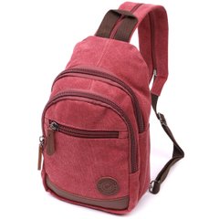 Мужская стильная сумка через плечо с уплотненной спинкой Vintagе 22175 Бордовый