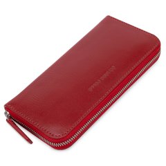 Стильный кожаный женский кошелек на молнии GRANDE PELLE 11563 Красный
