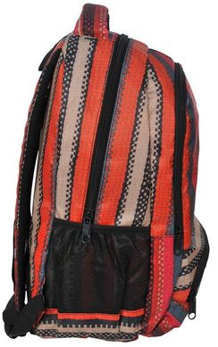 Молодіжний яскравий рюкзак в смужку PASO 21L 15-8122D червоний