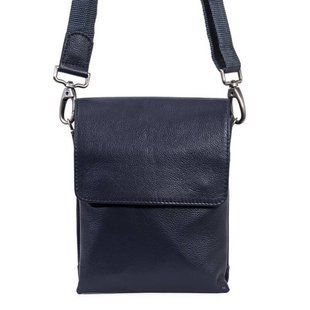 Мужская кожаная сумка синяя Borsa Leather 104260-blue