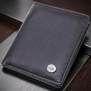 Универсальная модель кошелька из натуральной кожи ST Leather 19474 Черный