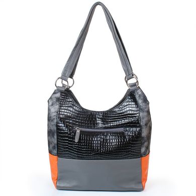 Женская кожаная сумка LASKARA (ЛАСКАРА) LK-DD212-grey-orange Серый