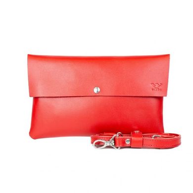 Натуральный кожаный клатч со съемной шлейкой красный Blanknote TW-Clatch-red-ksr