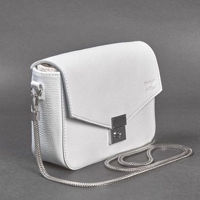 Жіноча шкіряна сумочка Yoko біла флотар Blanknote TW-Yoko-white-flo