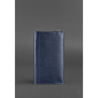 Натуральный кожаный клатч-органайзер (Тревел-кейс) 5.1 темно-синий Blanknote BN-TK-5-1-navy-blue