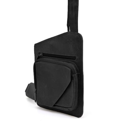 Кожаный слинг рюкзак на одно плечо TARWA RA-232-3md Черный