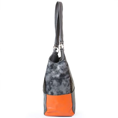 Жіноча шкіряна сумка LASKARA (Ласкарєв) LK-DD212-grey-orange Сірий