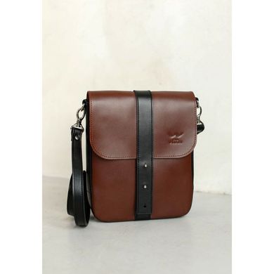Чоловіча шкіряна сумка Mini Bag коричнево-чорна Blanknote TW-Mini-bag-m-kon-black-ksr