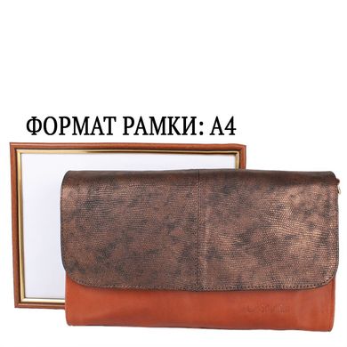 Жіноча шкіряна сумка-клатч LASKARA (Ласкарєв) LK-DD220B-cognac-bronze Коричневий
