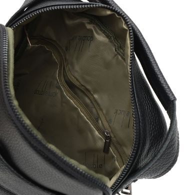 Чоловіча шкіряна вертикальна сумка Borsa Leather k1885-black, натуральна шкіра, середній розмір, міський стиль, Тайвань