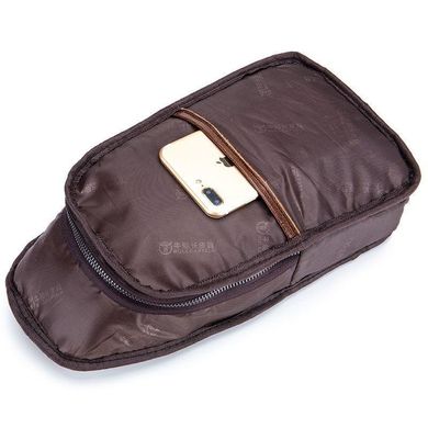 Мини-рюкзак кожаный "слинг" на одно плечо T1000 BULL Коричневый