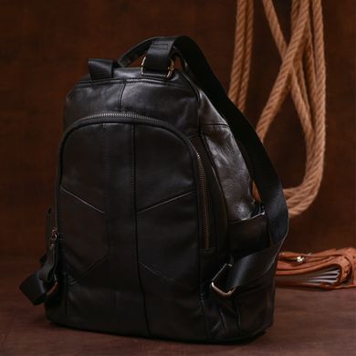 Функціональний шкіряний рюкзак Vintage 20374 Чорний