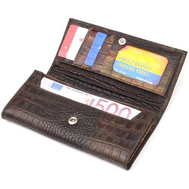 Интересный женский кошелек с монетницей из натуральной фактурной кожи CANPELLINI 21530 Разноцветный