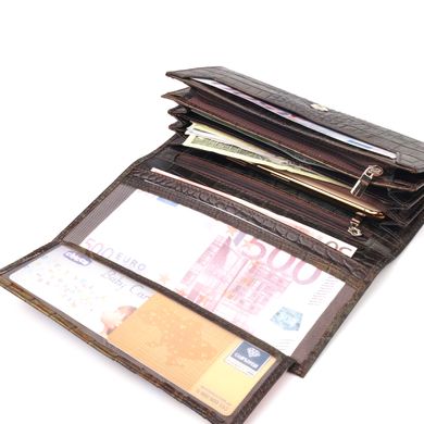 Цікавий жіночий гаманець із монетницею з натуральної фактурної шкіри CANPELLINI 21530 Різнокольоровий