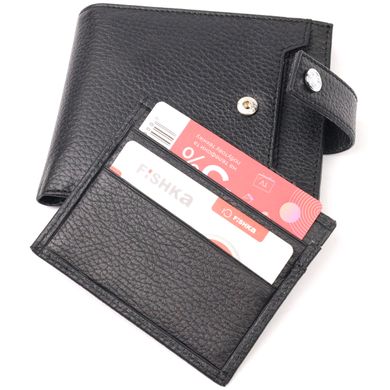 Класичний чоловічий гаманець із натуральної шкіри KARYA 21066 Чорний