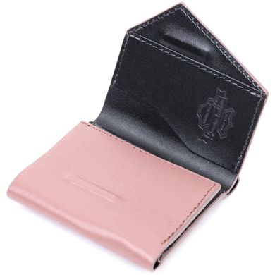 Гарний компактний гаманець із натуральної шкіри GRANDE PELLE 16801 Пудровий