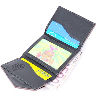 Гарний компактний гаманець із натуральної шкіри GRANDE PELLE 16801 Пудровий