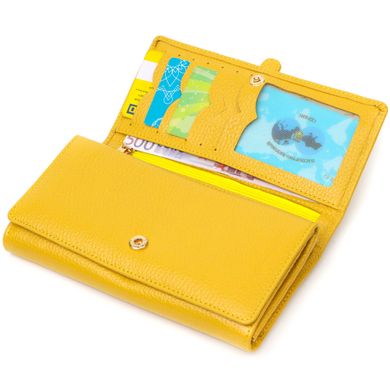 Красочный женский кошелек с большим количеством отделений из натуральной кожи Tony Bellucci 21960 Желтый