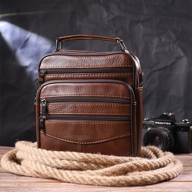 Стильная мужская сумка из натуральной кожи 21275 Vintage Коричневая