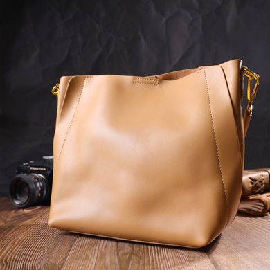 Женская деловая сумка из натуральной кожи 22110 Vintage Песочная