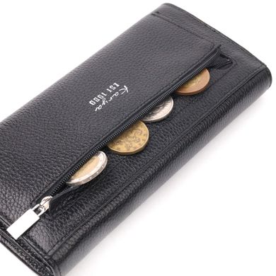 Жіночий гаманець з клапаном із гладкої шкіри KARYA 21116 Чорний