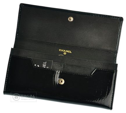 Кожаный кошелек известного производителя CHANEL, Черный