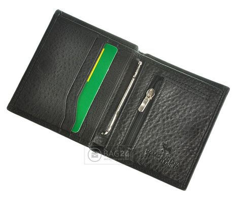 Маленький шкіряний гаманець з затиском для грошей Marco Coverna, Чорний