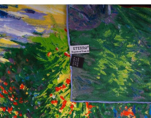 Хустка жіноча шовкова репродукція картини Клода Моне. ETERNO ES0611-32, Зелений