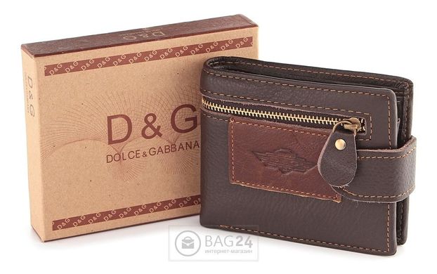 Отличный кожаный купюрник Dolce & Gabbana 13739, Коричневый