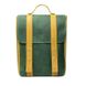Натуральный кожаный рюкзак 13" зелено-желтый винтажный Blanknote TW-BagBack-13-green-yell-crz