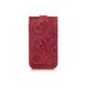 Красива червона ключниця з натуральної матової шкіри з авторським художнім тисненням "Buta Art"