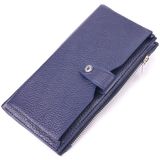 Стильний вертикальний гаманець із натуральної шкіри KARYA 21423 Синій фото