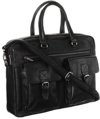 Чоловіча шкіряна сумка, портфель для ноутбука 14 дюймів Always Wild чорна