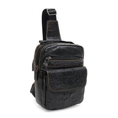 Мужской кожаный рюкзак - сумка через плечо Keizer K13609bl-black