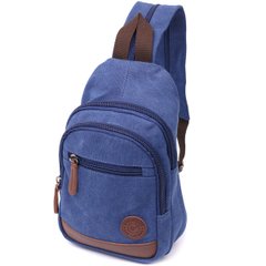 Удобная сумка для мужчин через плечо с уплотненной спинкой Vintagе 22176 Синий